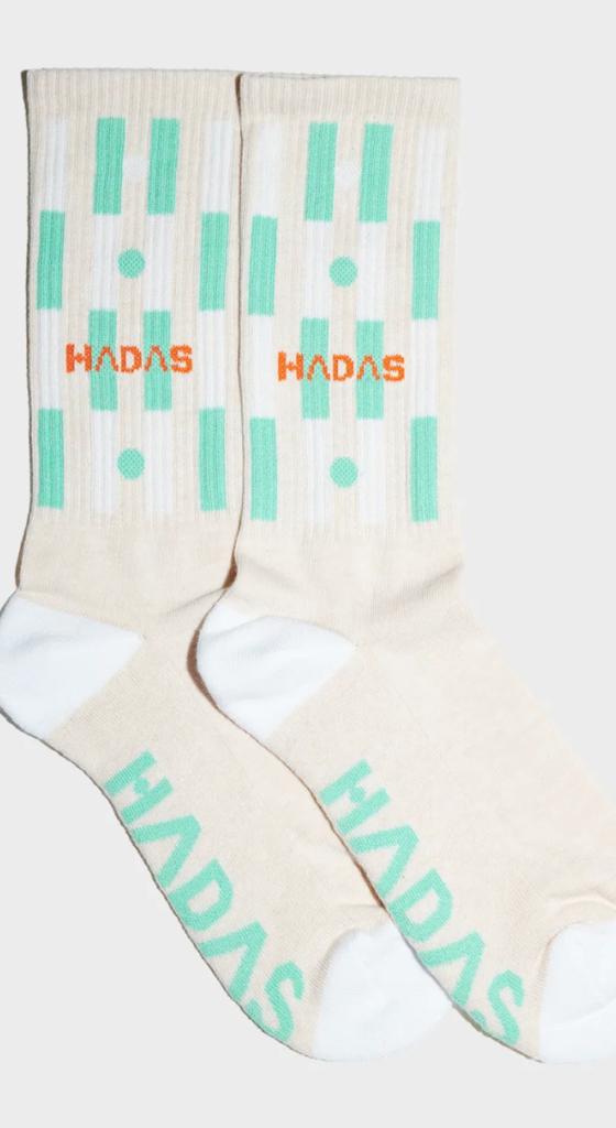 Colorful biege and green Hadas socks