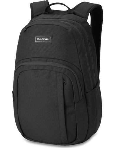 A black Dakine backpack on a white backdrop
