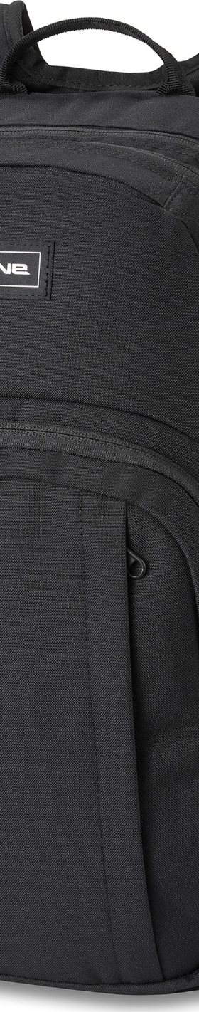 A black Dakine backpack on a white backdrop