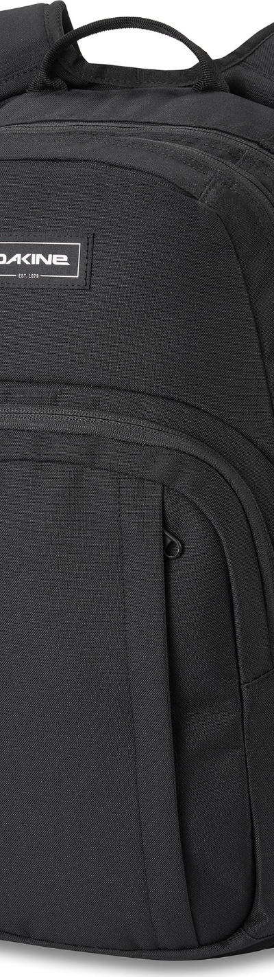 A black Dakine backpack on a white backdrop