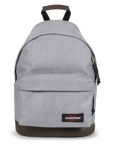 A grey Eastpak backpack on a white background