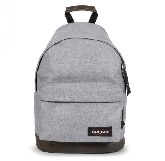 A grey Eastpak backpack on a white background