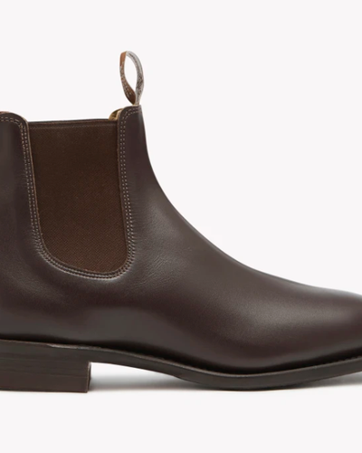 A pair of brown leather R.M. Williams slip-on boots
