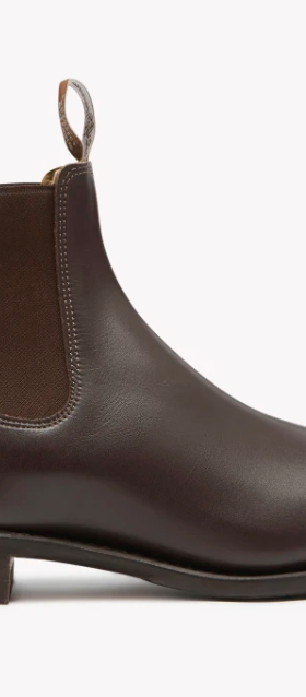 A pair of brown leather R.M. Williams slip-on boots