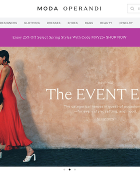 The landing page for the Moda Operandi Website (April, 2023)