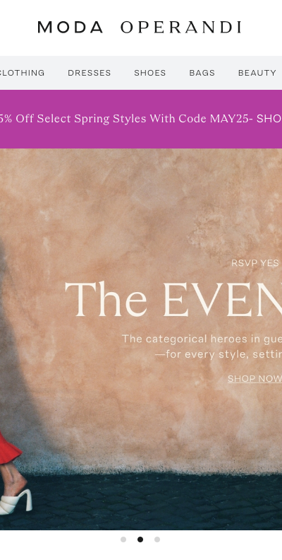 The landing page for the Moda Operandi Website (April, 2023)