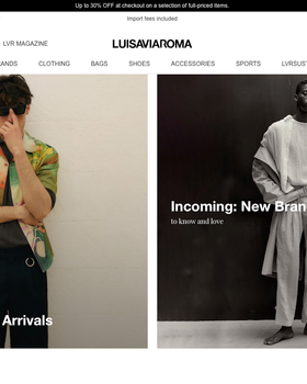 The landing page for the LuisaViaRoma Website (April, 2023)