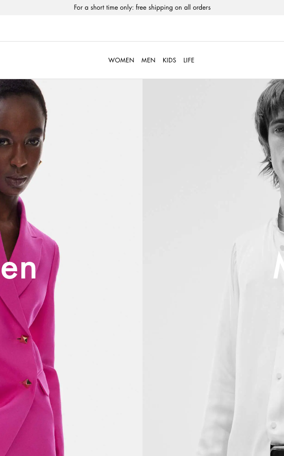 The landing page for the Mytheresa Website (April, 2023)