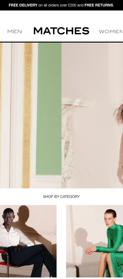 The landing page for the MatchesFashion Website (April, 2023)