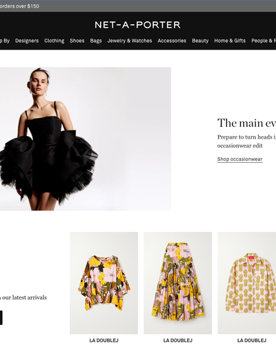 The landing page for the Net-a-Porter Website (April, 2023)