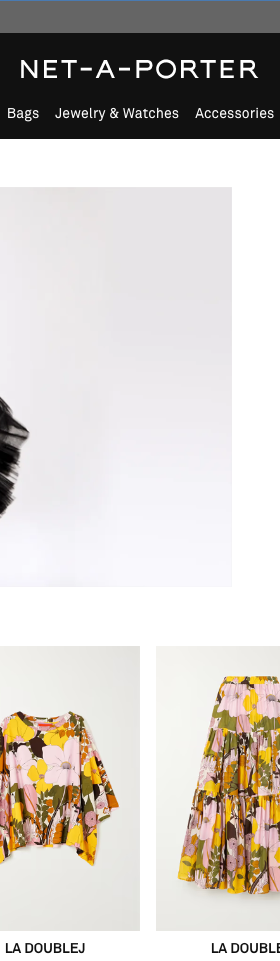 The landing page for the Net-a-Porter Website (April, 2023)