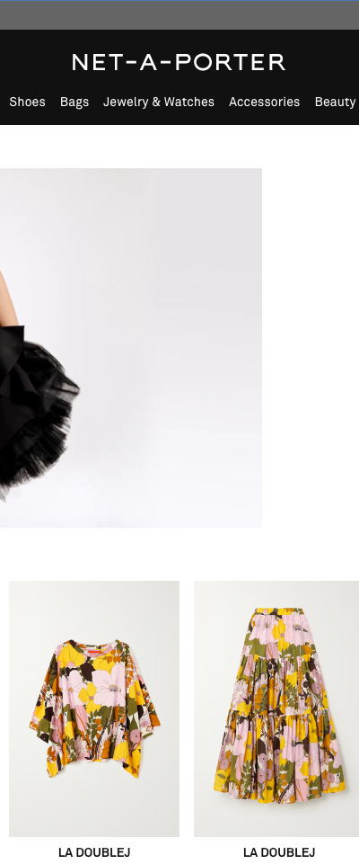 The landing page for the Net-a-Porter Website (April, 2023)