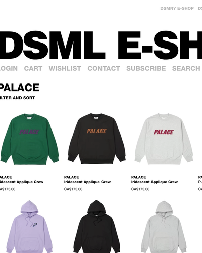 The landing page for the Dover Street Market Website (April, 2023)