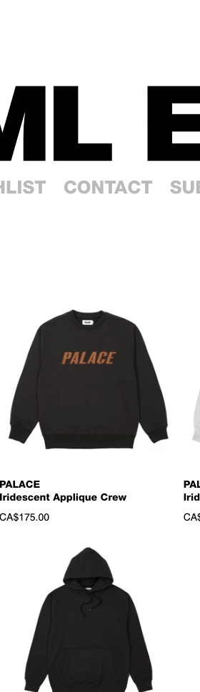 The landing page for the Dover Street Market Website (April, 2023)