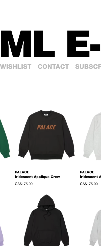 The landing page for the Dover Street Market Website (April, 2023)