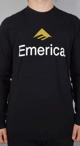 A man wearing an Emerica long-sleeve black shirt