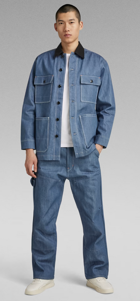 A man wearing G-Star RAW denim outfit with jacket and pants