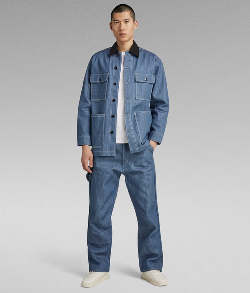 A man wearing G-Star RAW denim outfit with jacket and pants