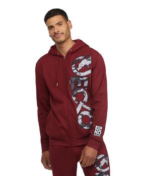 A man wearing a branded ECKO red jacket with matching pants