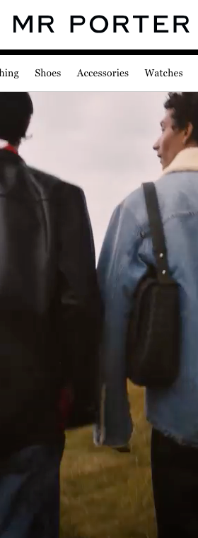 The landing page for the Mr. Porter Website (September, 2023)