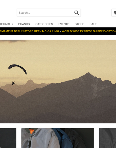 The landing page for Firmament Berlin website (September, 2023)