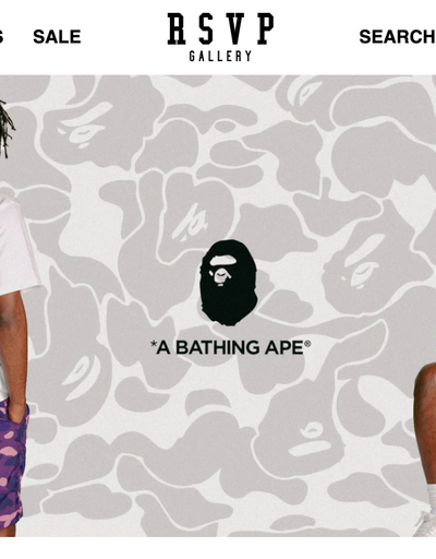 The landing page for RSVP Gallery website (September, 2023)
