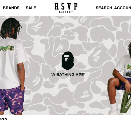 The landing page for RSVP Gallery website (September, 2023)