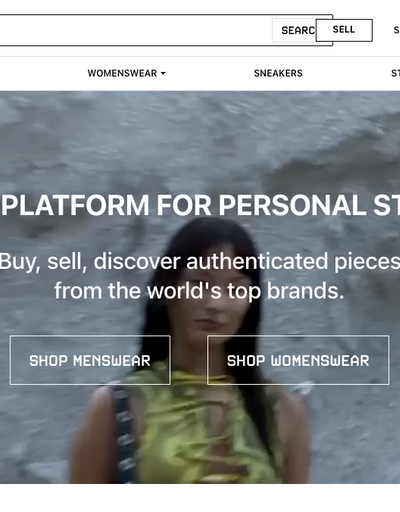 The landing page for Grailed website (September, 2023)