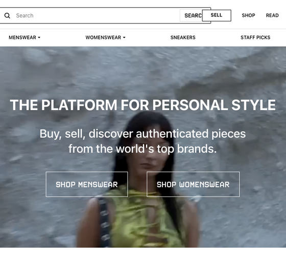 The landing page for Grailed website (September, 2023)