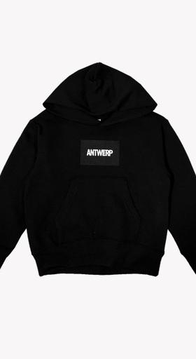 A black hoodie by Vier Antwerp