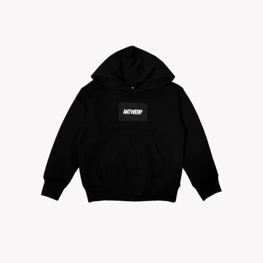 A black hoodie by Vier Antwerp