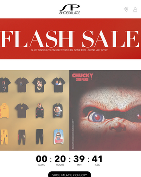The landing page for Shoe Palace website (September, 2023)