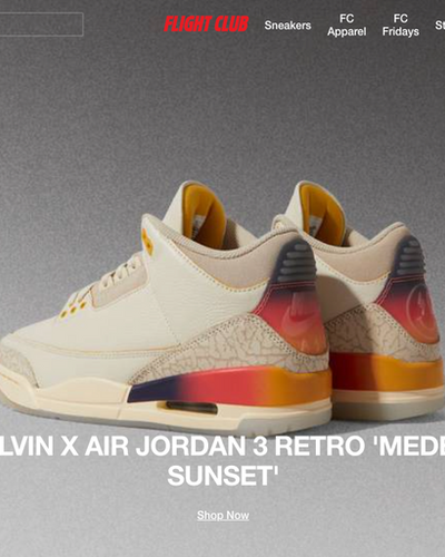 The landing page for FlightClub website (September, 2023)