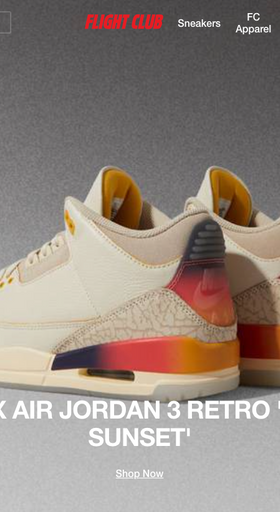 The landing page for FlightClub website (September, 2023)