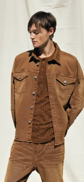A man wearing an all brown outfit by Cotton Citizen