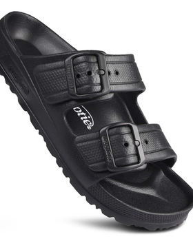 A black pair of Aerothotic Sandals