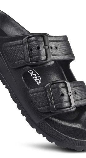 A black pair of Aerothotic Sandals