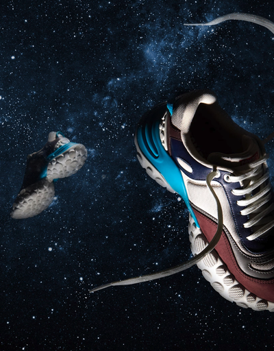 A Camper shoe in outerspace