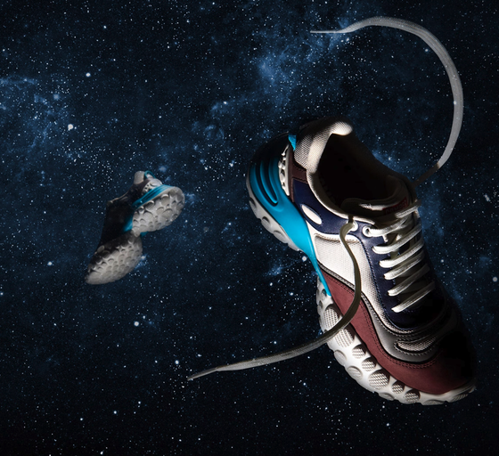A Camper shoe in outerspace
