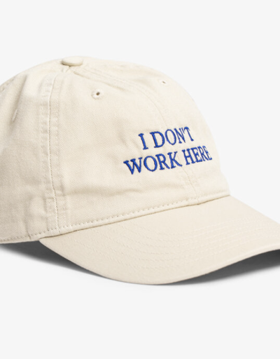 A close up of a beige Idea Hat