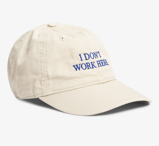 A close up of a beige Idea Hat