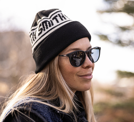 A woman wearing a pair of Smith Optics sunglasses