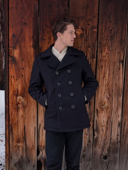 A man wearing a Schott NYC suit in black