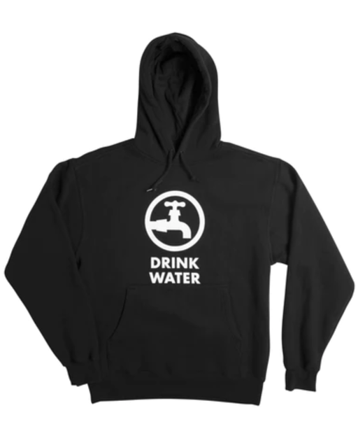 An image of black drink water hoodie