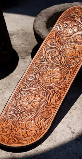 A wood carved skateboard by NÁMENK