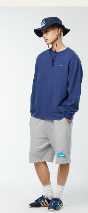 A man wearing blue sweatshirt