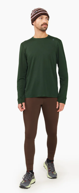 A man wearing green full sleeve t-shirt