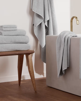 An image of light grey soft rib towels