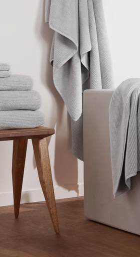 An image of light grey soft rib towels