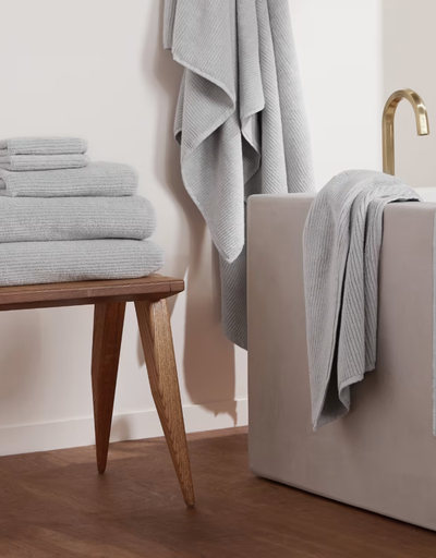 An image of light grey soft rib towels